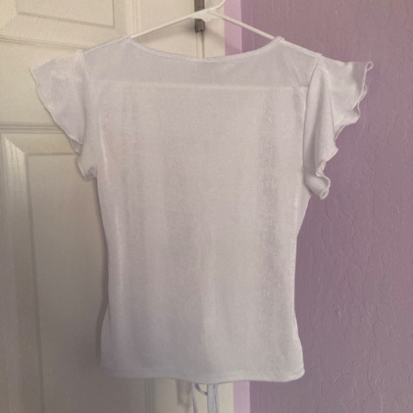 White sheer short sleeved shirt - Picture 3 of 3